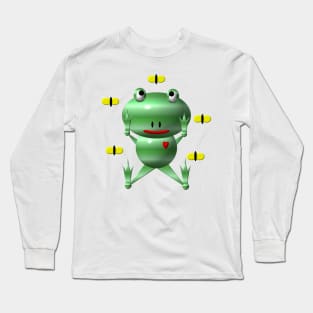 Cute Frog with Flies Long Sleeve T-Shirt